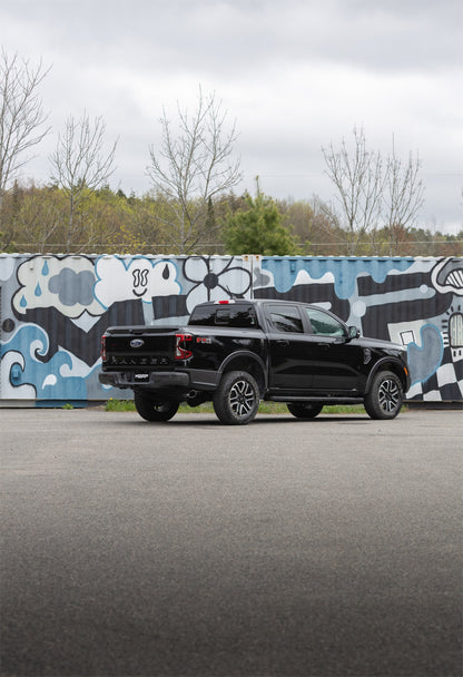 2024 Ford Ranger 2.3L Ecoboost Armor BLK Black-Coated Aluminized Steel 3-Inch Cat-Back Single Side Exit with Black Tip MBRP-4