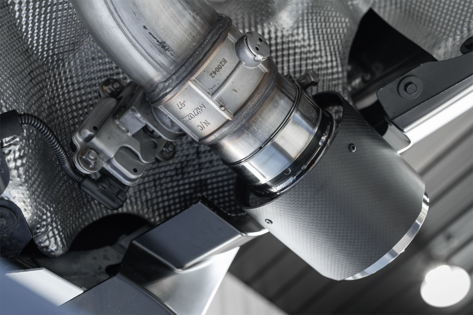 20-26 Toyota Supra T304 Stainless Steel 3 inch Cat Back Dual Rear with Carbon Fiber Tips MBRP-4