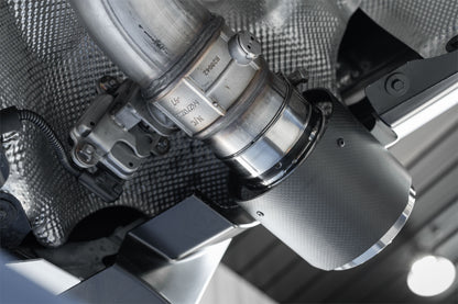 20-26 Toyota Supra T304 Stainless Steel 3 inch Cat Back Dual Rear with Carbon Fiber Tips MBRP-4