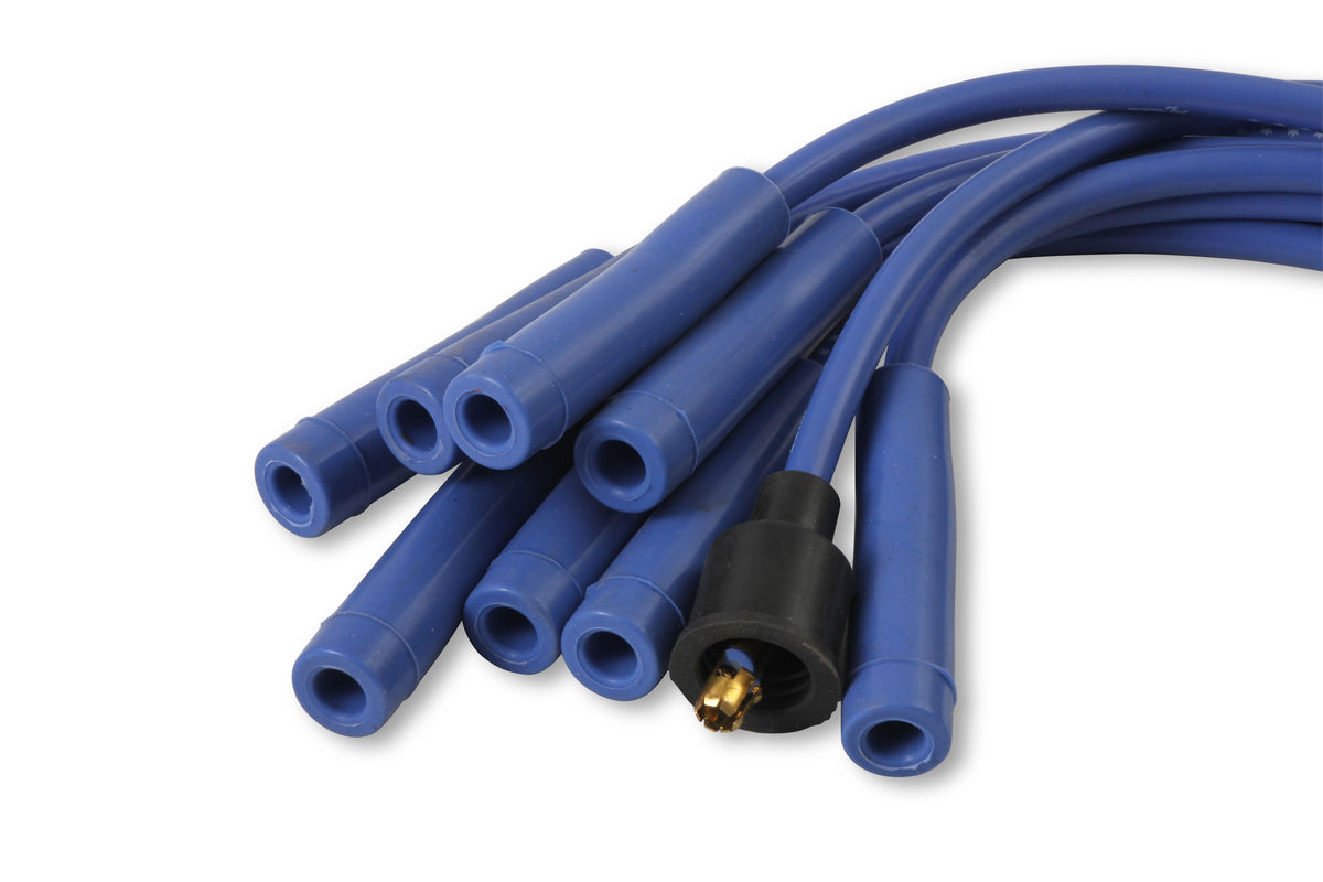 Spark Plug Wire Set- 8MM Blue Wire With Blue Straight Boots 4040B, Spark Plug Wires, Super Stock, Spiral Core, 8Mm, Blue, Set ACCEL-8