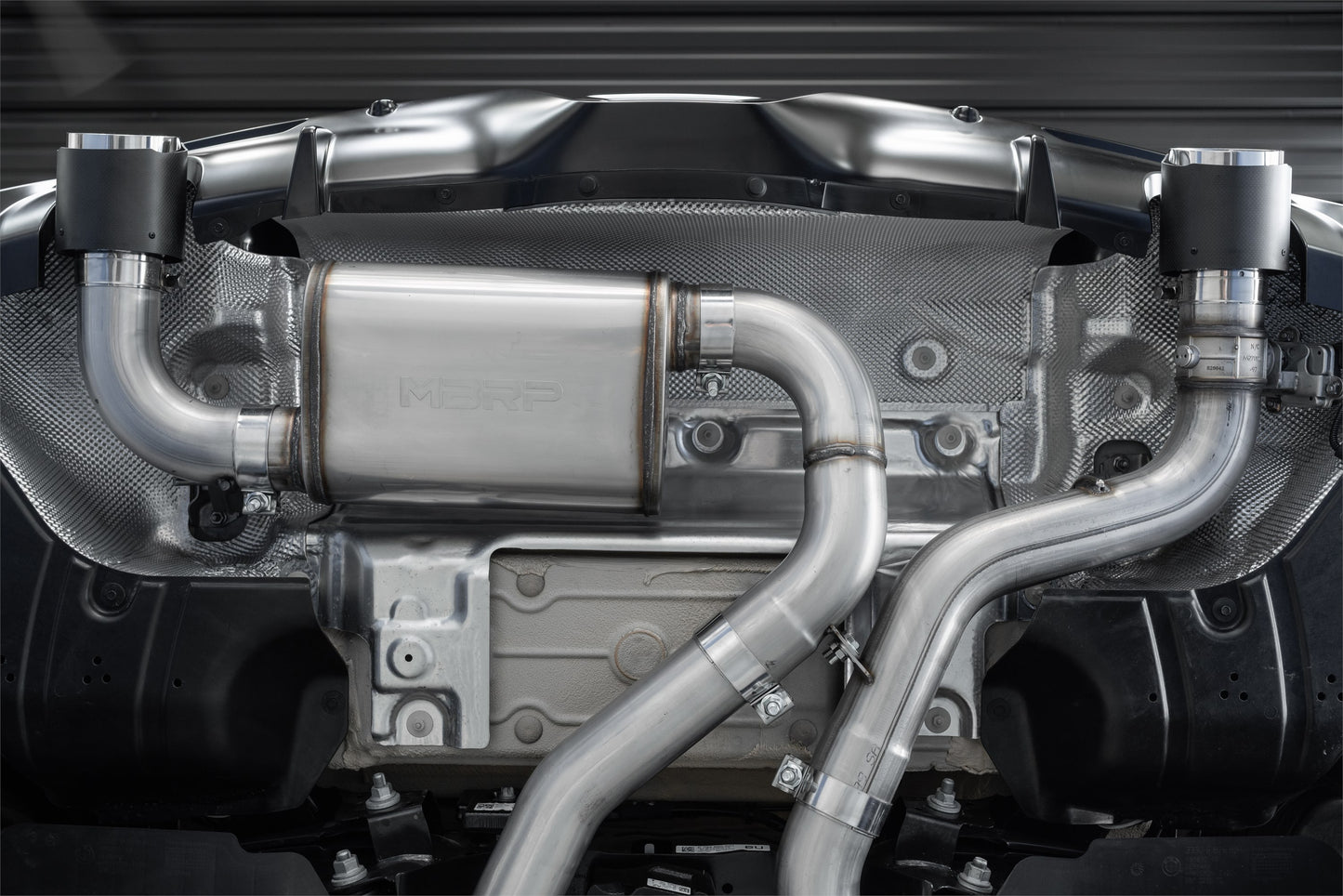 20-26 Toyota Supra T304 Stainless Steel 3 inch Cat-Back Dual Rear Outlet with Burnt End Tips 2 4.5 inch T305 Burnt End Tips Included MBRP-7