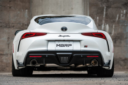 20-26 Toyota Supra T304 Stainless Steel 3 inch Cat-Back Dual Rear Outlet with Burnt End Tips 2 4.5 inch T305 Burnt End Tips Included MBRP-6