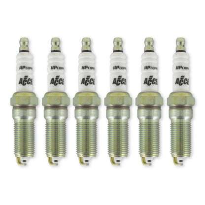 Hp Copper Spark Plug 3.5L V6 Engines One Heat Range Colder 6-Pack ACCEL