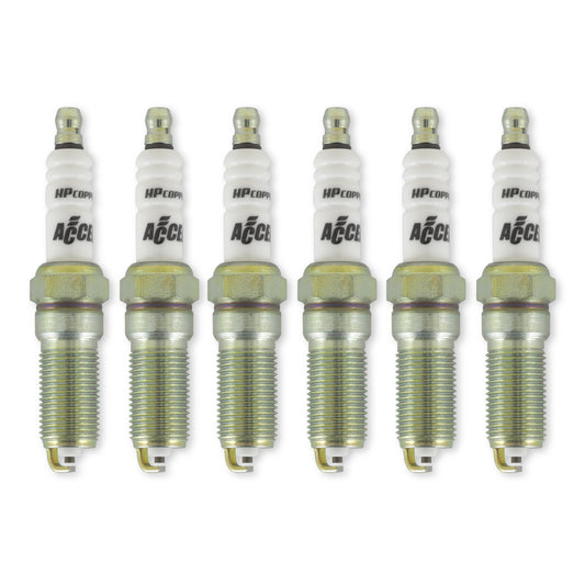 Hp Copper Spark Plug 3.5L V6 Engines One Heat Range Colder 6-Pack ACCEL