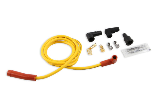 Single Wire Replacement Kit- Staight And 90 Degree Spark Plug Boots- Universal- Yellow Universal Single Wire Replacement Kit, Straight And 90 Degree Spark Plug Boots, 60 In, 8Mm, 500 Ohms Per Ft, Yellow ACCEL