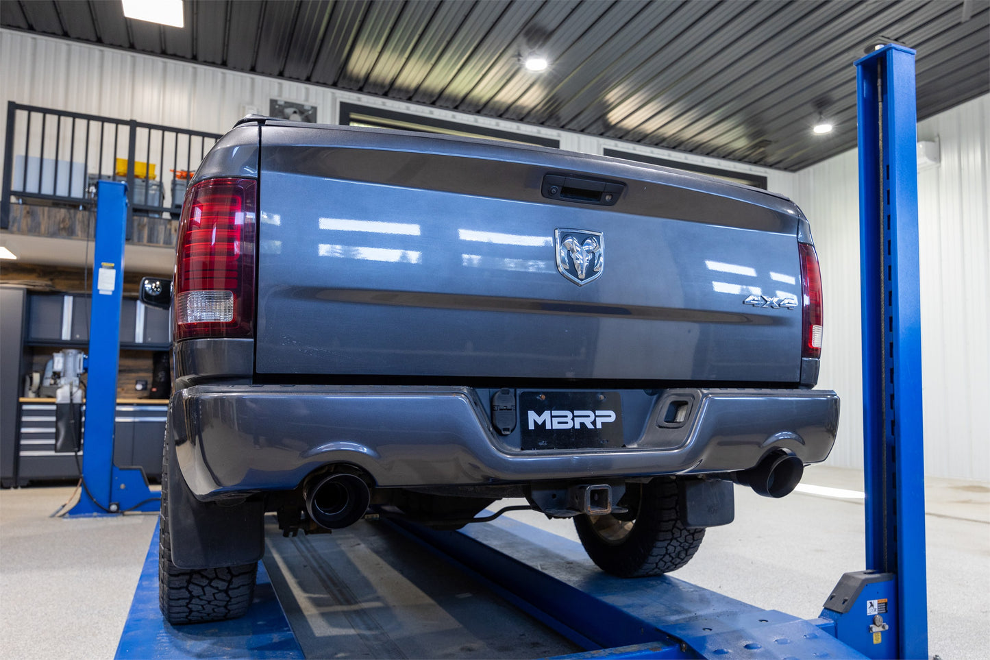 2009-2018 Ram 1500 and 2019-2024 Ram 1500 5.7L Hemi Black Exhaust Tips, Armor BLK 5 Inch OD Dual Wall Angle Cut. Sold In Pairs MBRP-4