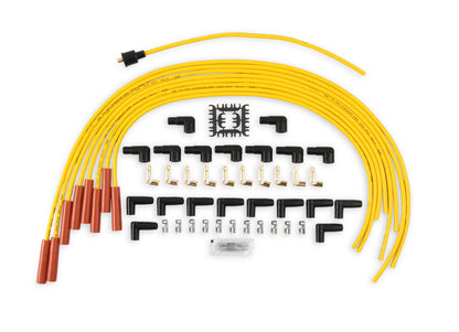 Spark Plug Wire Set 8MM Yellow With Orange Straight Boots 4040 8MM Universal Fit Super Stock Spark Plug Wire Sets Feature A Spiral Core And A Yellow Silicone Jacket ACCEL