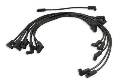 Spark Plug Wire Set- 8MM Super Stock Custom Black Wire Custom Spark Plug Wire Set 500 Ohms/Ft Sprial Core Sbc 1987-1995 V8 ACCEL-1