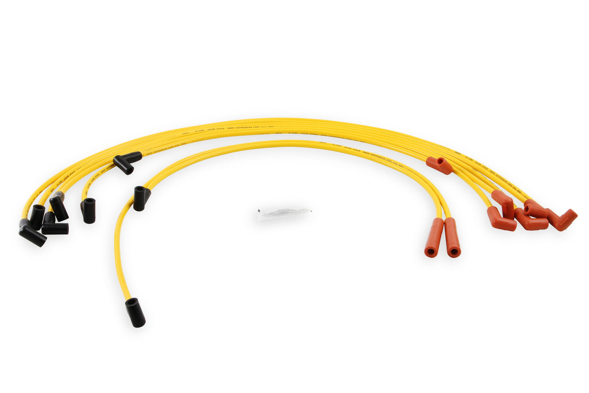 Spark Plug Wire Set- 8Mm- Super Stock- Graphite Core- Hei Style Boots- Yellow Sbc 5.0/5.7L 1978-1986 V8 Super Stock Spiral Core ACCEL-1