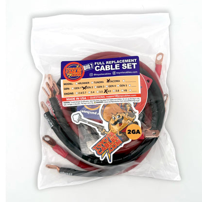 2005-2015 Toyota Tacoma Battery Cable Kit Gen 2 2.7 Liter 1/0 Gauge Battery Cable Big7Kits-14