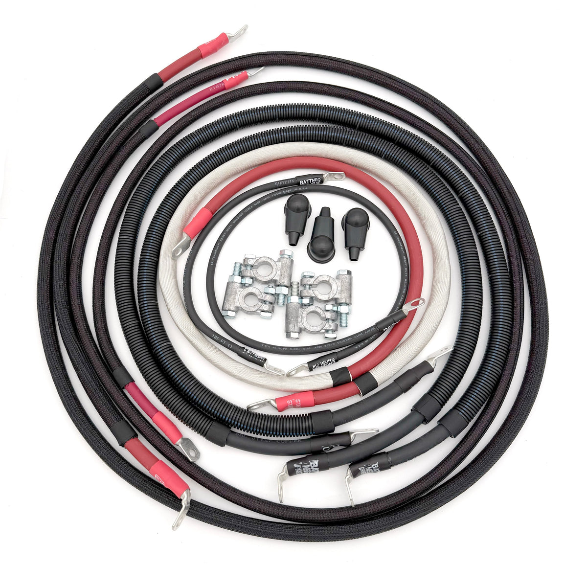 2011-2016 Ford F-250/F-350 Superduty Battery Cable Kit Power Stroke 6.7 Diesel 2/0 Gauge Straight Battery Cable Big7Kits-1