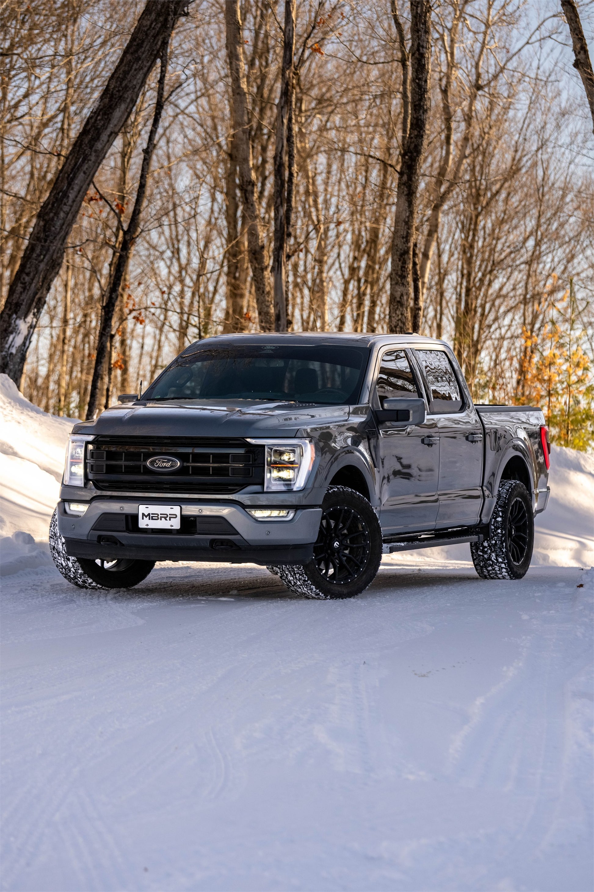 2021-Up Ford F-150 Tremor and 2022-Up Ford F-150 Black-Coated Aluminized Steel 3 Inch Cat-Back Dual Rear Exit Armor BLK Series MBRP-2