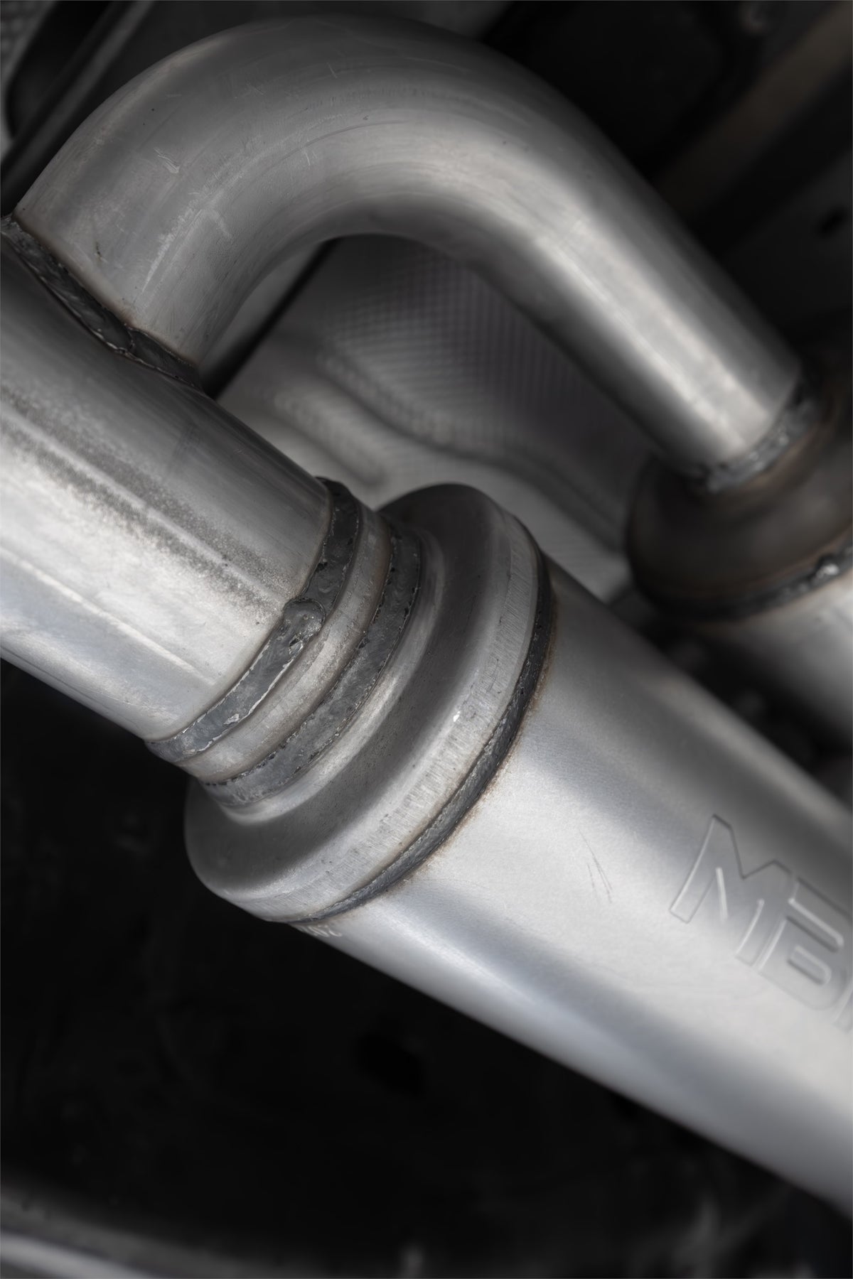 2025-Up Ram 1500 3.0L SST SO Armor BLK 3 inch Cat-back 2.5 Inch Dual Split Rear Exhaust with Black Tips MBRP-6