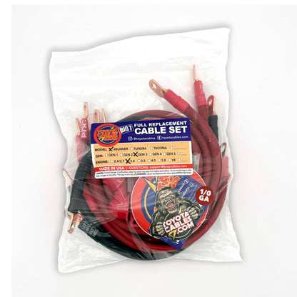 2000-2002 Toyota 4Runner Battery Cable Kit Gen 3 2.7 Liter 2 Gauge Battery Cable Big7Kits-2