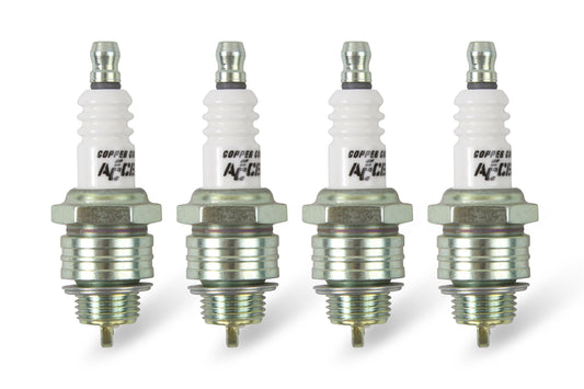 HP Copper Spark Plug Shorty 14MM Thread .375 In Reach Gasket (Flat) Seat 4 Pack ACCEL