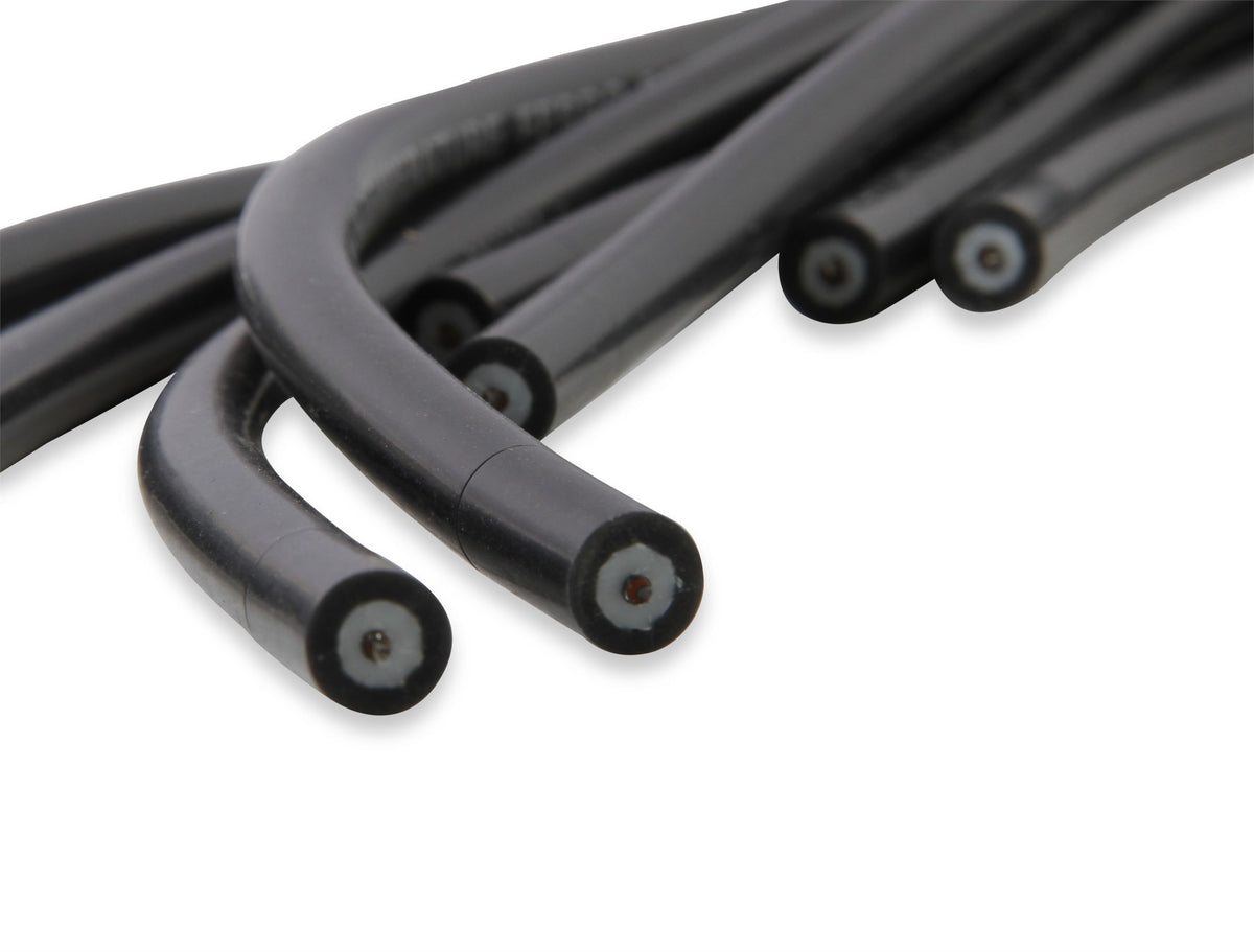 Spark Plug Wire Set Universal 135 Deg White Ceramic Boots 9002C, Spark Plug Wires, Pro Fit Ceramic, Spiral Core, 8Mm, Black, Set ACCEL-4