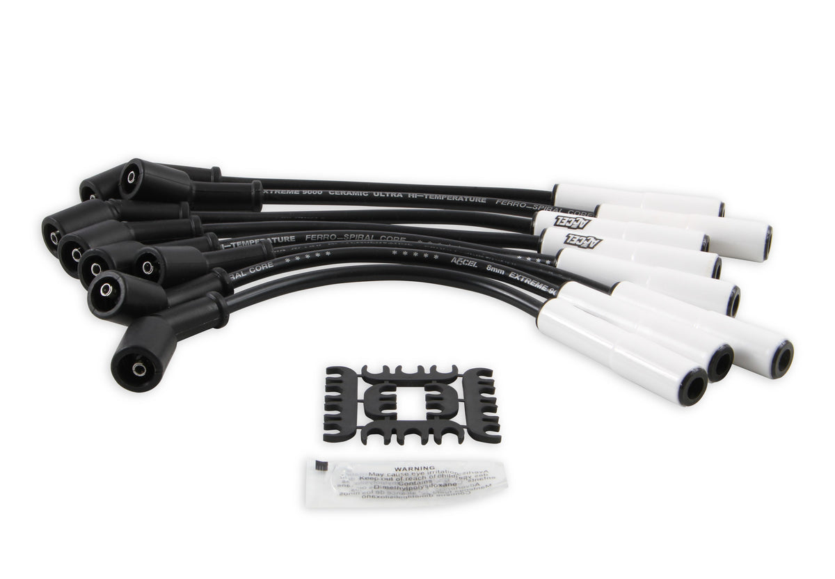 Spark Plug Wire Set Extreme 9000 Ceramic Boot Custom Fit Extreme Heat Ceramic Boot Wire Sets 12 Direct Fit For 2014+ Gen 5 Lt1/Lt4 Based Engines Corvette/Camaro/Truck/Suv ACCEL-1