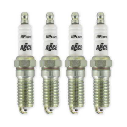 Hp Copper Spark Plug Ford Ecoboost 1.6L, 2.0L And 2.3L I4 Engines Two Heat Range Colder 4-Pack ACCEL
