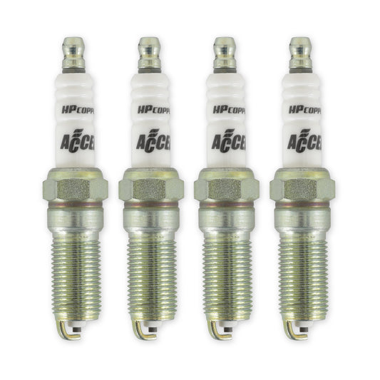 Hp Copper Spark Plug Ford Ecoboost 1.6L, 2.0L And 2.3L I4 Engines Two Heat Range Colder 4-Pack ACCEL