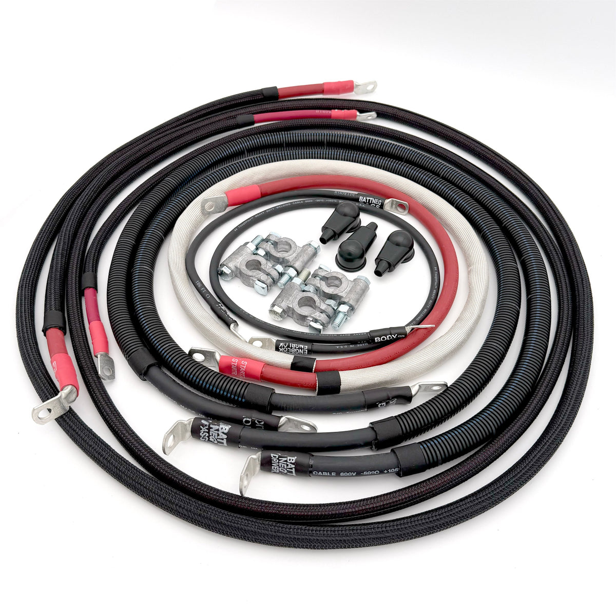 2011-2016 Ford F-250/F-350 Superduty Battery Cable Kit Power Stroke 6.7 Diesel 2/0 Gauge 90 Degree Battery Cable Big7Kits-2