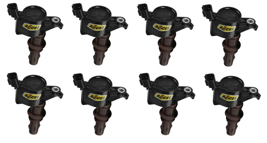 Direct Ignition Coil Kit Supercoil 2008-2014 Ford 4.6L/5.4L/6.8L 3-Valve, 8-Pack Supercoil With Extended Brown Boot For 2008-2014 Ford Modular 3V 4.6L/ 5.4L / 6.8L V10 Engines, Black ACCEL
