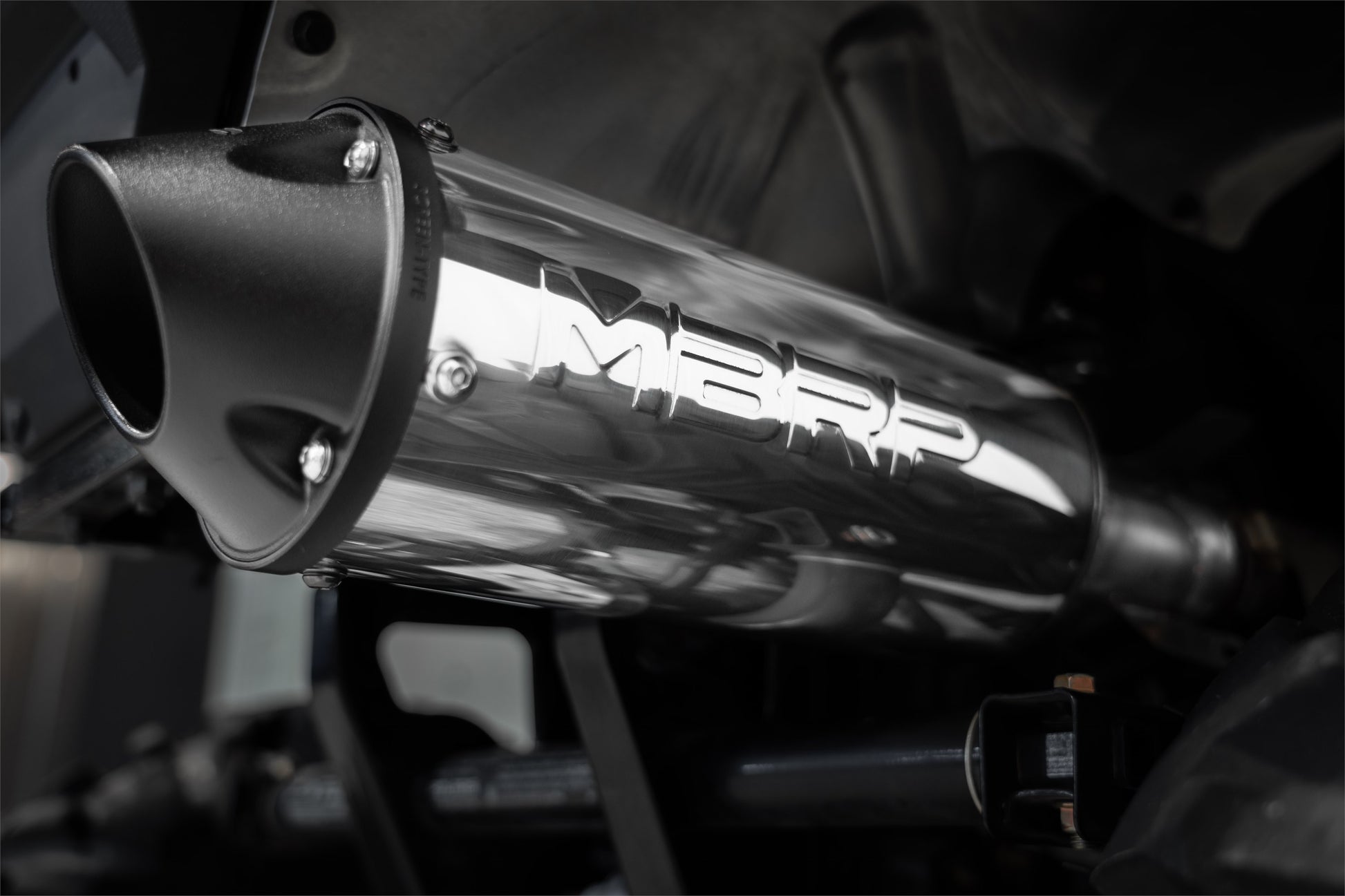 2001-Up Polaris Sportsman 5 Inch Single Slip-on Muffler with Billet Tip Performance Series MBRP-1