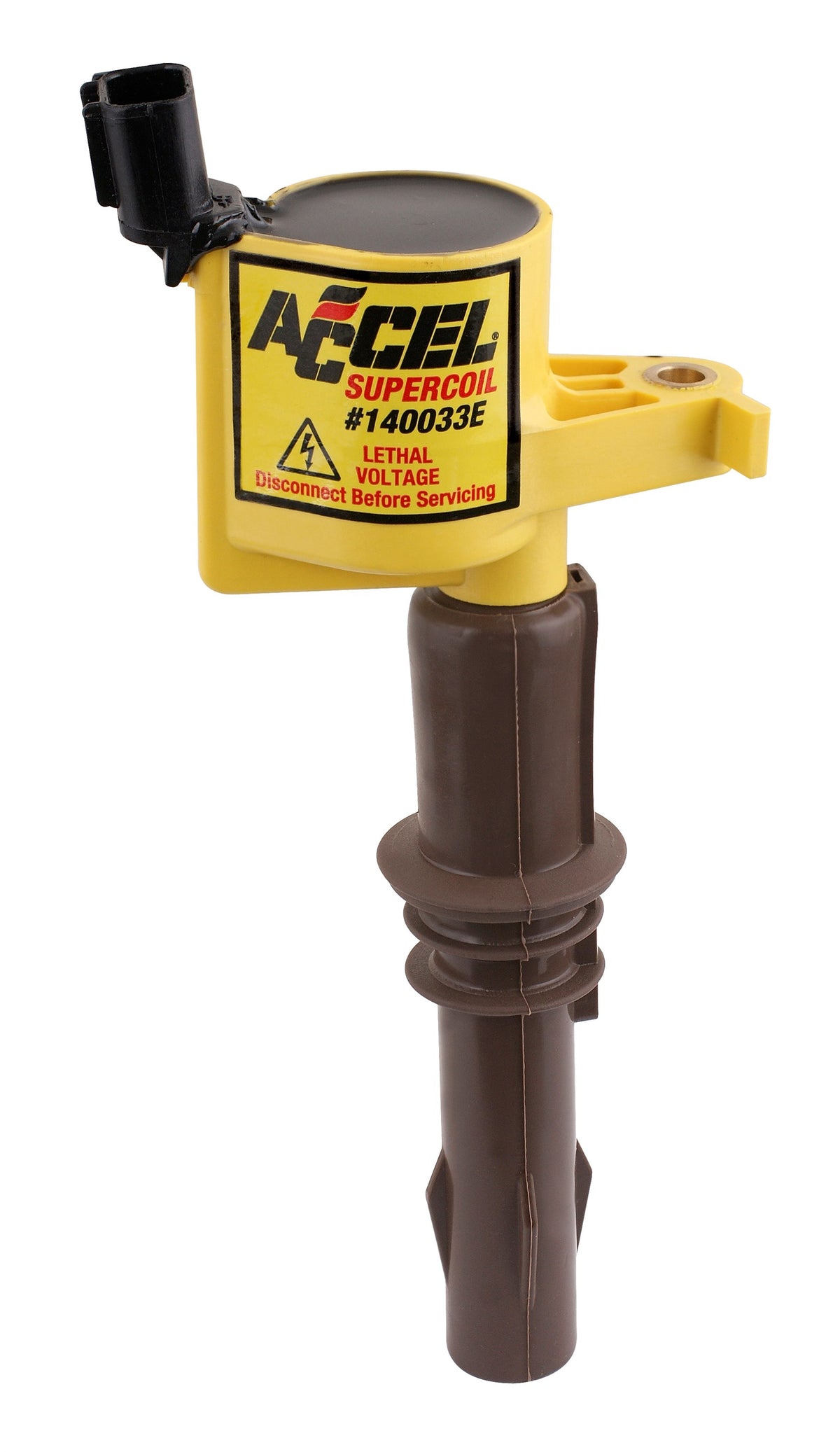 Direct Ignition Coil Kit-Supercoil 2008-2014 Ford 4.6L/5.4L/6.8L 3-Valve Yellow Each Supercoil With Extended Brown Boot ACCEL