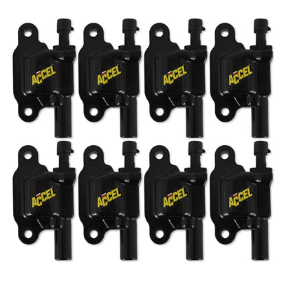 Direct Ignition Coil Kit Supercoil -Gm Ls2, Ls3 And Ls7 Black 8-Pack Supercoil For GM Ls2, Ls3, And Ls7- Black, 8 Pack ACCEL