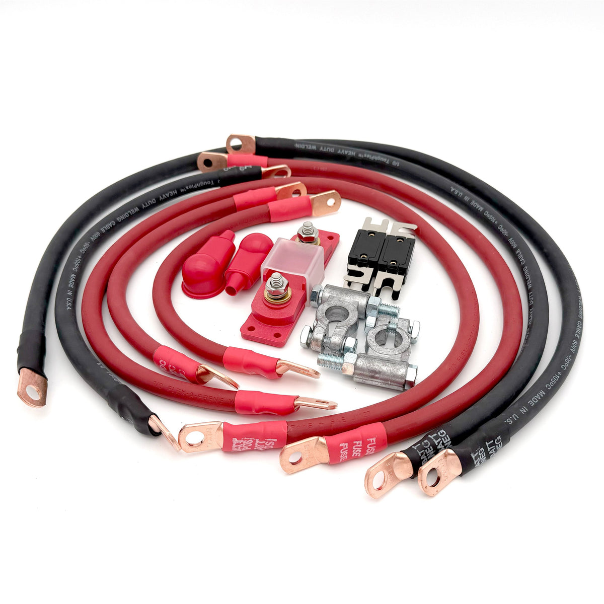 1999.5-2006 Jeep Wrangler TJ / LJ RHD Battery Cable Kit 4.0 Liter 4 Gauge Battery Cable Big7Kits-1