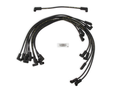 Spark Plug Wire Set- 8MM Super Stock Custom Black Wire Custom Spark Plug Wire Set 500 Ohms/Ft Sprial Core Sbc 1987-1995 V8 ACCEL