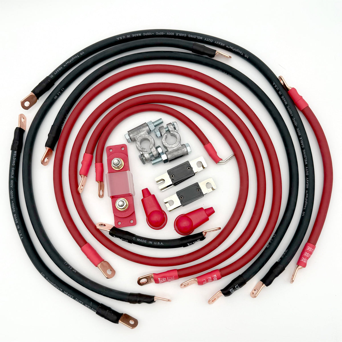 2018-2025 Jeep Wrangler JL Battery Cable Kit 392 Hemi 1/0 Gauge Battery Cable Big7Kits-13