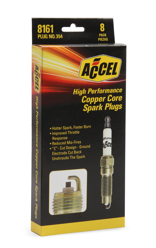 Hp Copper Spark Plug Ford 2008-2014 3-Valve 4.6L & 5.4L Eng Stock Heat Range 8 Pack Of Pn 354 ACCEL-1