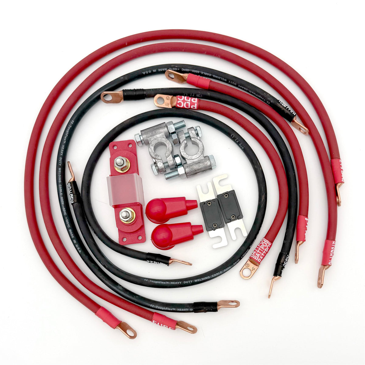 1991-1995 Jeep Wrangler YJ Battery Cable Kit 4.0 Liter 1/0 Gauge Battery Cable Big7Kits-1
