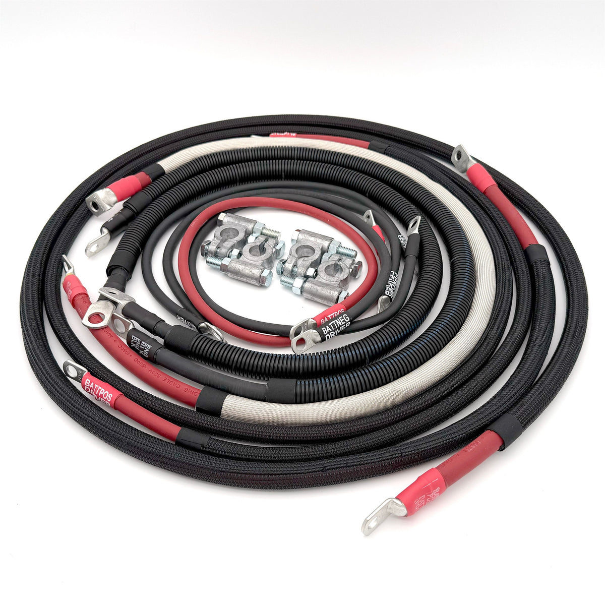 Dodge Cummins Battery Cable Kit 2/0 Gauge For 2006-2009 Dodge RAM 2500/3500 5.9-6.7 Liter Cummins Diesel 3rd Gen Battery Cable Big7Kits-2
