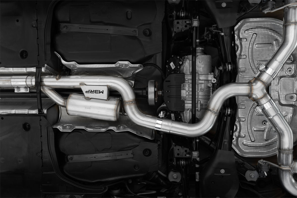 2022-Up Volkswagen Golf R MK8 T304 Stainless Steel 3 Inch Cat-Back Quad Split Rear Valve Delete MBRP-1