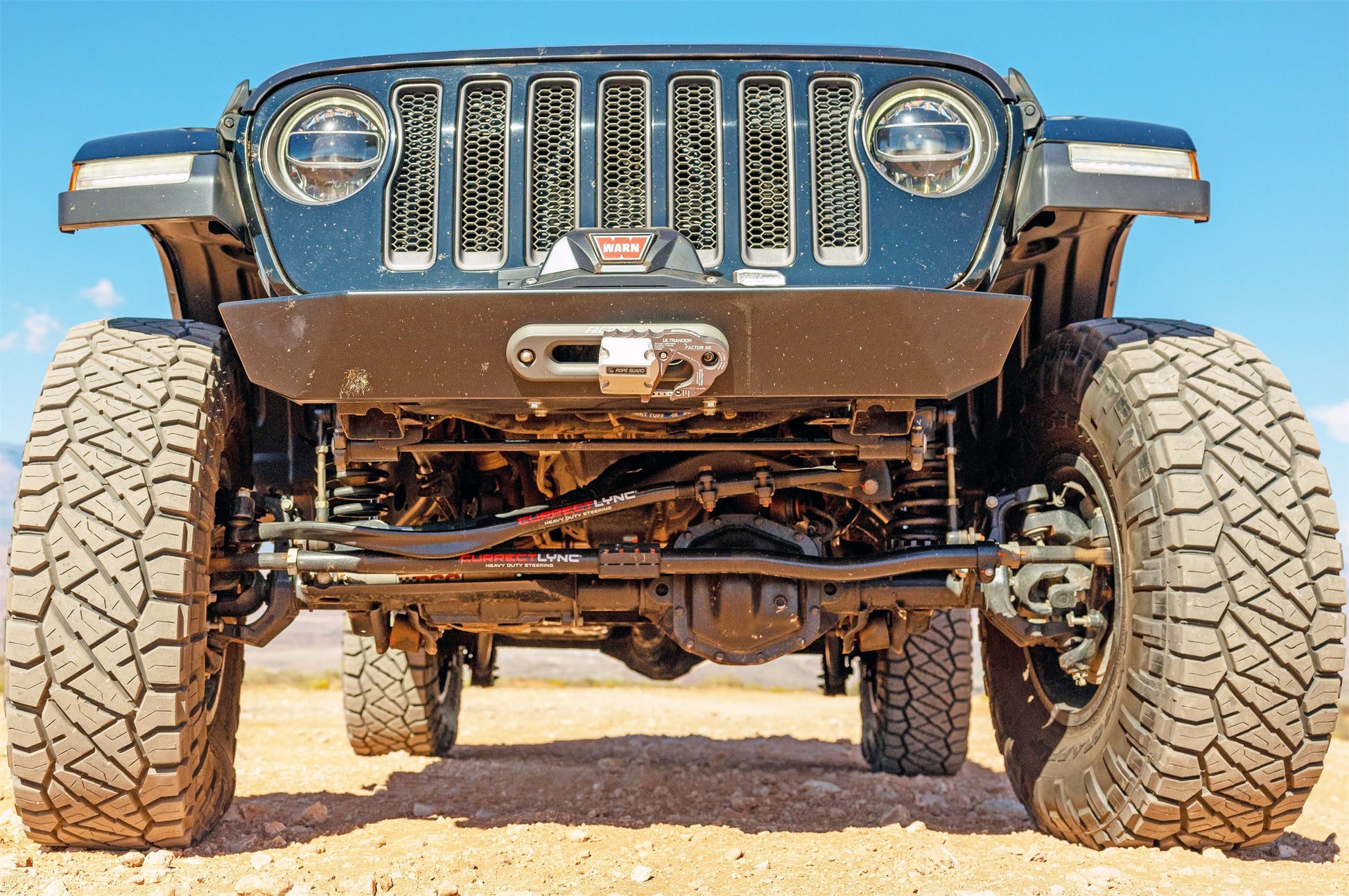 Currectlync Jeep JL/JT High Steer Kit For Stabilizer Shock And Non-Rubicon Axle. Incl. Knuckles Drag Link Tie Rod Trac Bar Reloc/Shock Mount Axle Shock Tie Rod Clamp RockJock 4x4-2