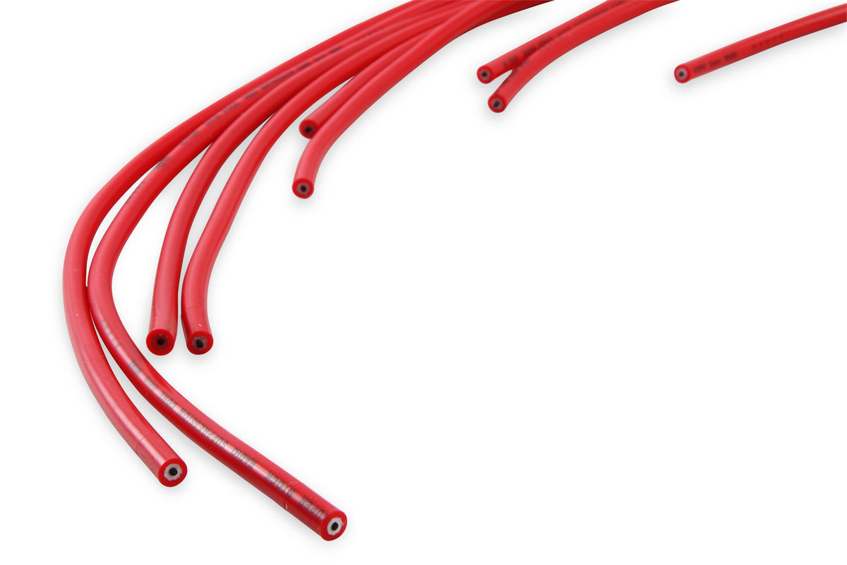 Spark Plug Wire Set- 8Mm- Super Stock Universal-Graphite Core- 90 Deg Boots- Red 4041R Universal Fit Super Stock 8MM Spark Plug Wires Feature A Spiral Core And Red Silicone Jacket ACCEL-6