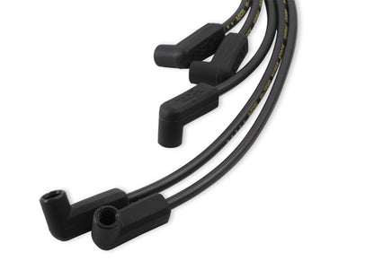 Spark Plug Wire Set- 8MM Super Stock Custom Black Wire Custom Spark Plug Wire Set 500 Ohms/Ft Sprial Core Sbc 1987-1995 V8 ACCEL-3