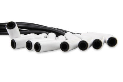 Spark Plug Wire Set Universal 135 Deg White Ceramic Boots 9002C, Spark Plug Wires, Pro Fit Ceramic, Spiral Core, 8Mm, Black, Set ACCEL-5