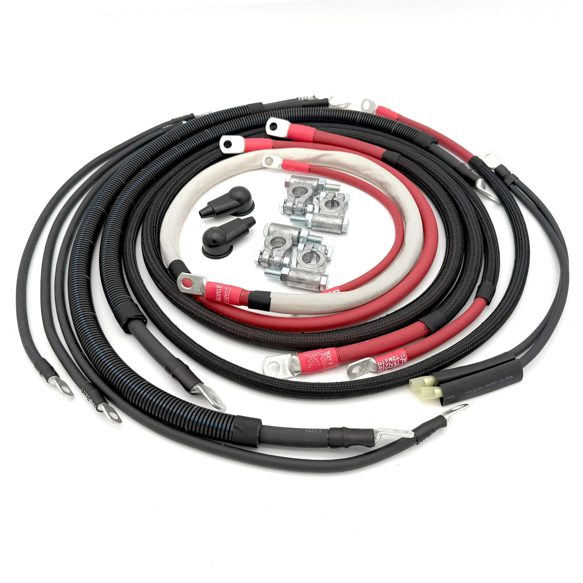 Dodge Cummins Battery Cable Kit 1/0 Gauge For 94-02 Dodge RAM 2500/3500 5.9 Liter Cummins Diesel 2nd Gen Battery Cable Big7Kits-1