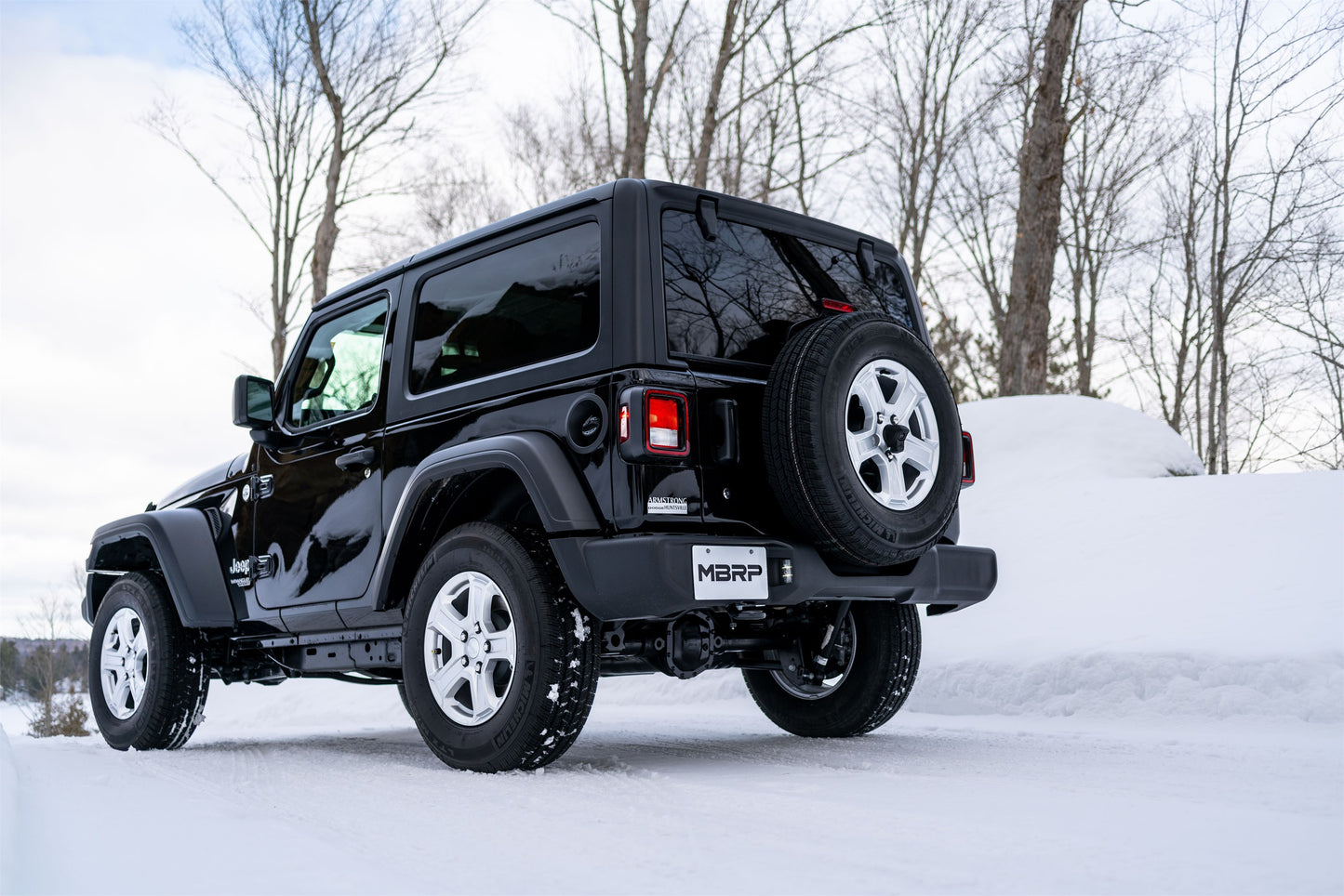 Jeep Cat Back Exhaust System Single Rear Exit Armor Lite Series For 18-Up Wrangler JL 2/4 Door 2.0L, 3.6L MBRP-12