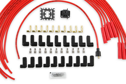 Spark Plug Wire Set 8MM Universal Red Wire With Red Straight Boots 5040R 8MM Super Stock Universal Fit Spark Plug Wires Feature A Spiral Core And Red Silicone Jacket ACCEL-1