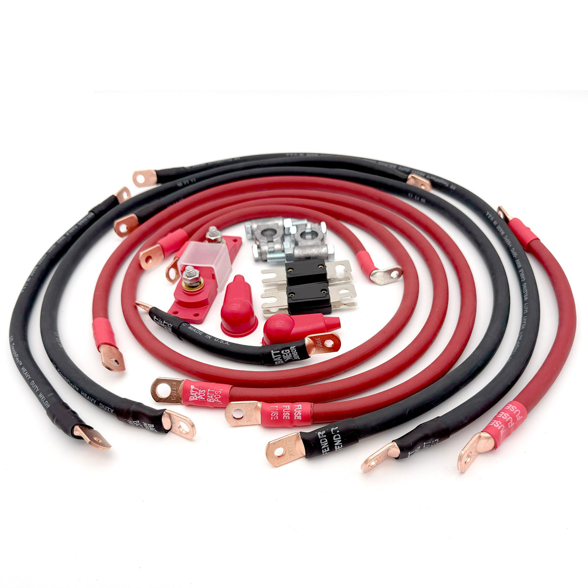 2018-2025 Jeep Wrangler JL Battery Cable Kit 392 Hemi 1/0 Gauge Battery Cable Big7Kits-1
