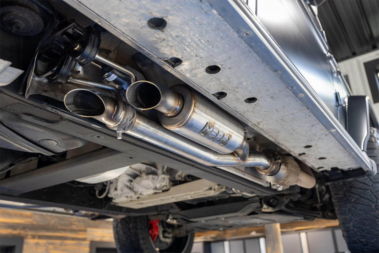 2019-Up Mercedes-Benz G63 4.0TT V8 Armor Pro T304SS 2.5 Inch Pre-Axle Cat-Back, Dual Split Side, Quad Outlet, Active Profile MBRP-2
