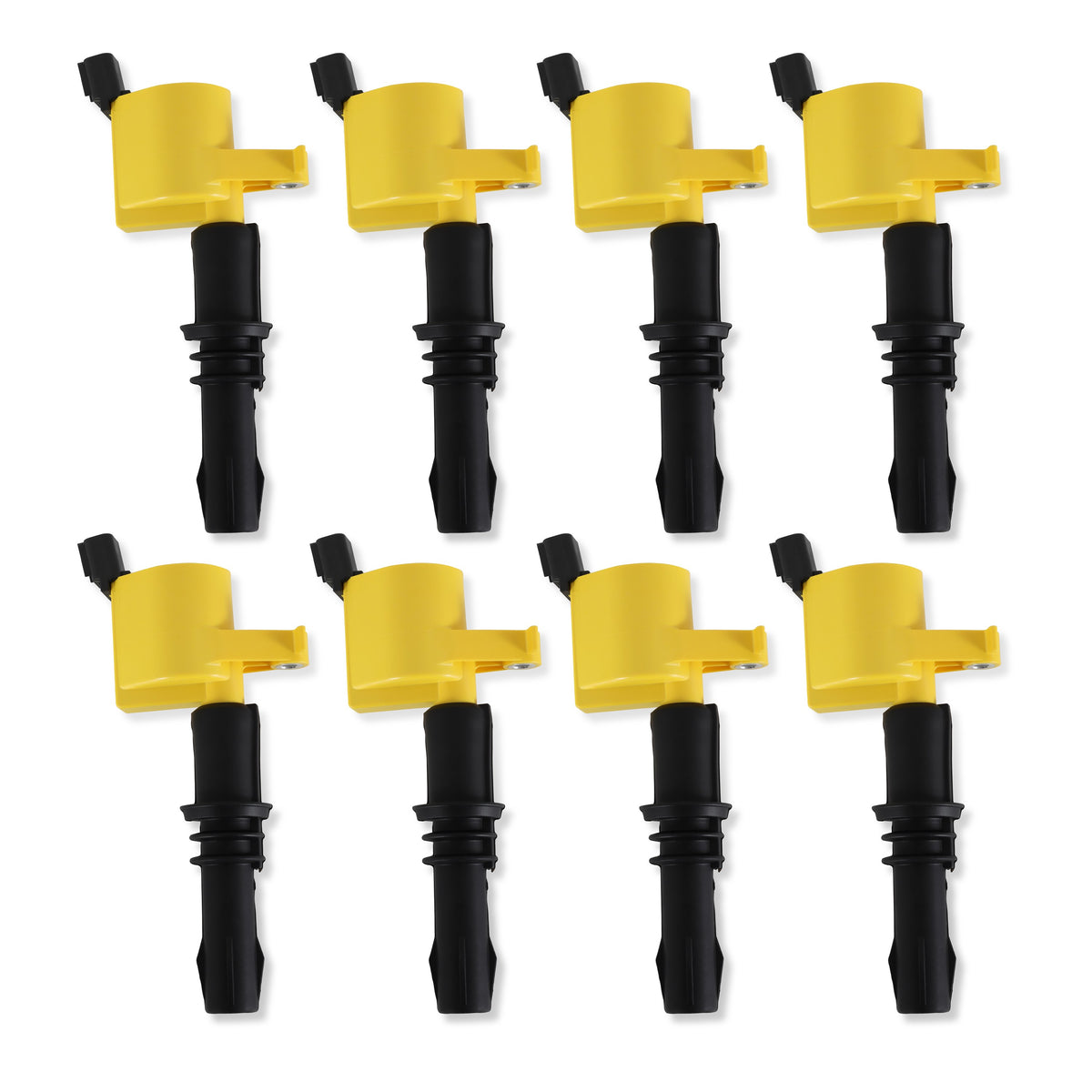 Ignition Upgrade Kit- 2004-2008 Ford 4.6L/5.4L/6.8L 3-Valve, Yellow 8-Pack Includes 8-Pack Of Hp Copper Spark Plugs (P/N 8160) & 8-Pack Of Ignition Coil (P/N 140033-8) ACCEL-1