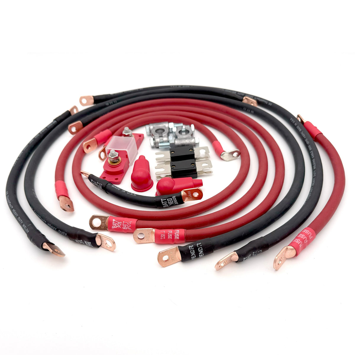 2020-2025 Jeep Gladiator JT Battery Cable Kit 3.6 Liter 1/0 Gauge Battery Cable Big7Kits-13