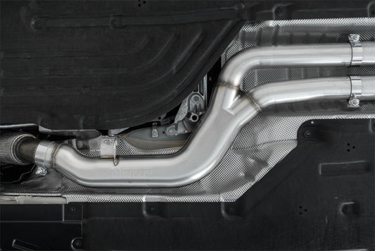 20-Up Toyota Supra T304 Stainless Steel 3 inch Cat-Back Dual Rear Outlet with Burnt End Tips 2 4.5 inch T305 Burnt End Tips Included MBRP-1