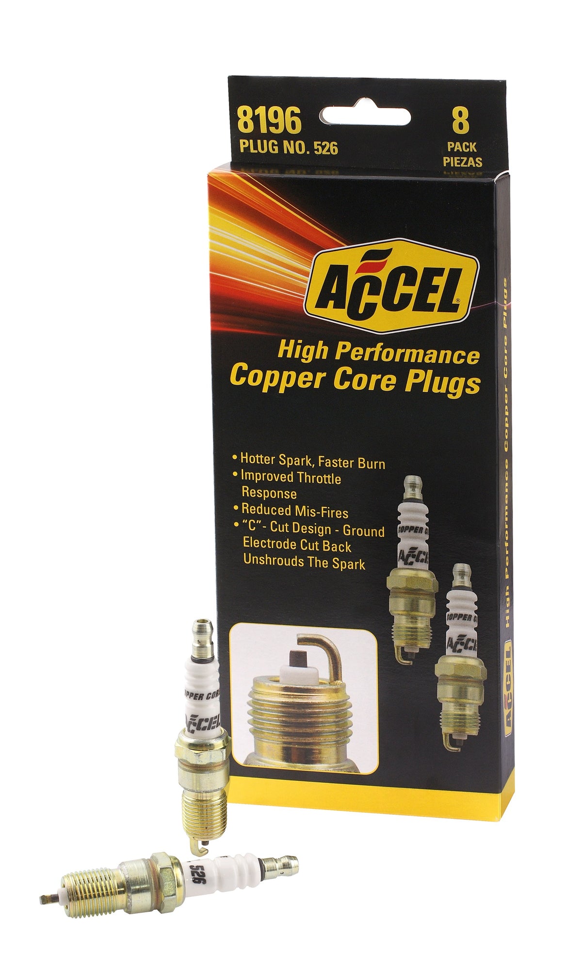 Hp Copper Spark Plug 14MM Thread .708 In Reach Heat Range 6 2 Pack Of 0526-4 ACCEL-1