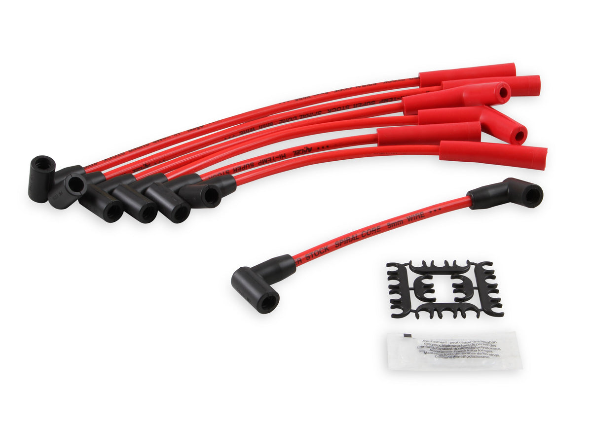 Spark Plug Wire Set Super Stock Spiral Core 8MM Jeep L6 Red These 8MM Custom Fit Super Stock Spiral Core Spark Plug Wires Fit Select Jeep L6 Applications ACCEL-1