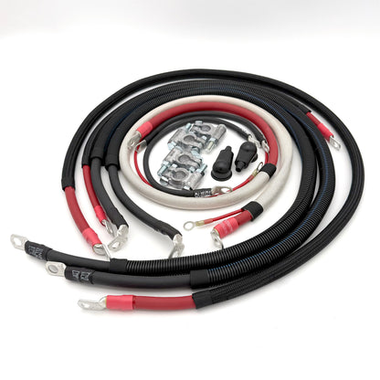 1990-1997 Ford F250/F350 Superduty OBS Battery Cable Kit Powerstroke 7.3 Diesel 2/0 Gauge 90 Degree Battery Cable Big7Kits